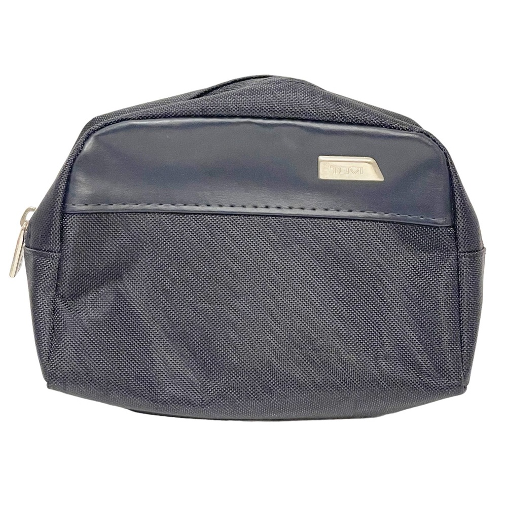 TUMI for Delta Black Nylon Pouch Small Travel Toiletry Cosmetic Bag